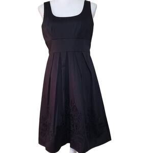 Spense Floral Embroidered High Waist Bow A-Line Tank 95% Cotton Party Dress 4